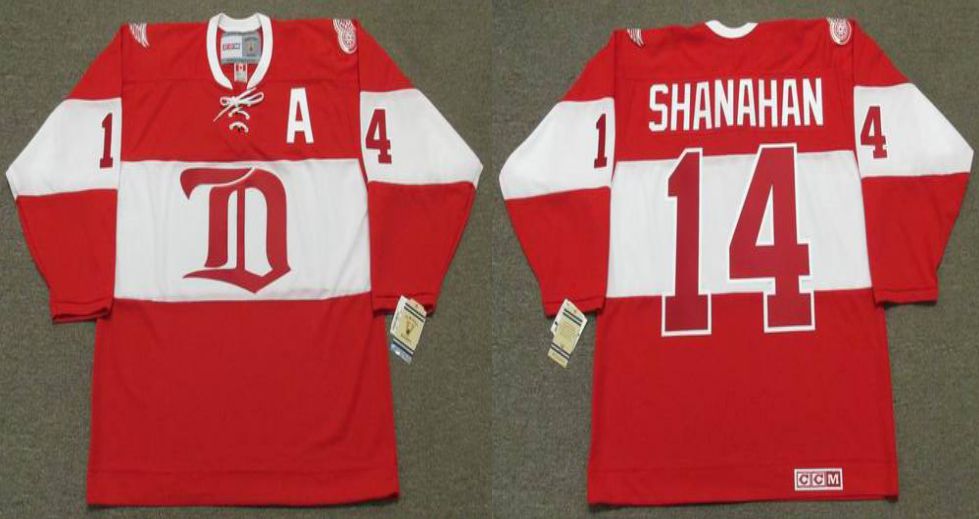 2019 Men Detroit Red Wings 14 Shanahan Red CCM NHL jerseys